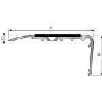 Nez de marche en aluminium anodisé perçé avec bande carbo anthricite 67 x 32 x 3000 mm dinac Nez de marche en aluminium anodisé perçé avec bande carbo anthricite 67 x 32 x 3000 mm dinac