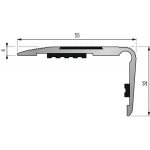 Dinac - nez de marche en aluminium pour usage tertiaire intrieur modle 3t  bande - pose en applique ...
