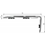 Dinac - nez de marche en aluminium pour usage tertiaire intrieur modle 6t  2 bandes - pose en applique ...