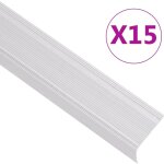 Nez de marche forme en l 15 pcs aluminium 100 cm argent vidaxl
