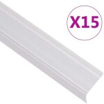 Nez de marche forme en l 15 pcs aluminium 90 cm argent vidaxl