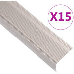 Nez de marche forme en l 15 pcs aluminium 90 cm champagne vidaxl