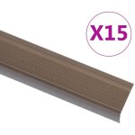 Nez de marche forme en l 15 pcs aluminium 90 cm marron vidaxl