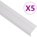Nez de marche forme en l 5 pcs aluminium 100 cm argent� - vidaxl