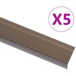 Nez de marche forme en l 5 pcs aluminium 100 cm marron