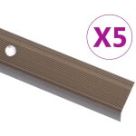 Nez de marche forme en l 5 pcs aluminium 100 cm marron vidaxl
