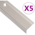 Nez de marche forme en l 5 pcs aluminium 90 cm champagne