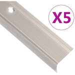 Nez de marche forme en l 5 pcs aluminium 90 cm champagne vidaxl