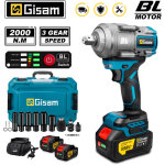 Nicola cl� � chocs �lectrique sans balais, couple de 2000 nm, 1 / 2 pouce, outil sans fil, compatible ...