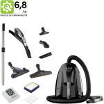 Nilfisk - aspirateur traineau, avec 4 accessoires et tlcommande, sac inclus, filtre hepa 14, noir - ...