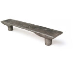 Rei ? manche en zamak finition argent 127x24x20mm ? inserts 96mm pour boutons de meuble ? design colonial ...