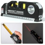 Niveau � bulle laser, outil de mesure laser polyvalent, 2, 5 m, m�tre ruban, r�gle ruban standard et ...