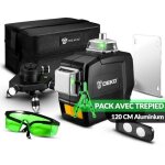 Niveau laser 12 lignes 360� - tr�pied 120cm - vert - sans fil - pr�cision �1mm / 7m