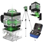 Niveau laser 360� vert 4d 16 lignes, laser chantier 3� auto - nivelant, avec batterie et support rotatif, ...