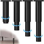 Noir, lot de 4 pieds de meubles r�glables en m�tal (18 - 30 cm), pieds d'armoire de salle de bain pour ...