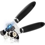 Noir ouvre boite manuel resistant 3 en 1, ouvre boite de conserve acier inoxydable, ouvre boite manuel ...