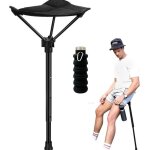 Noir portable 4 position tabouret r�glable en hauteur si�ge, pliant chaise de p�che - livr� avec une ...