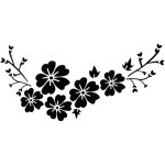 Noir sticker voiture fleur autocollant etanche amovible deco vehicule couverture de rayures