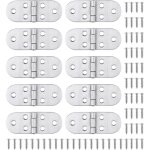 Norcks - lot de 10 charni�res � deux battants en acier inoxydable avec vis, charni�re de porte antirouille, ...