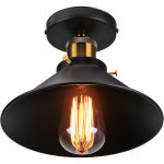 Norcks - 22cm luminaire plafonnier r�tro en m�tal lampe de plafond industriel de style noir plafonnier ...