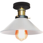 Norcks - 26cm luminaire plafonnier r�tro en m�tal lampe de plafond industriel de style blanc plafonnier ...