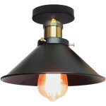 Norcks - 26cm luminaire plafonnier r�tro en m�tal lampe de plafond industriel de style noir plafonnier ...