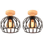 Norcks - 2x) plafonnier r�tro plafonnier moderne lampe de plafond cage en m�tal luminaire plafonnier ...