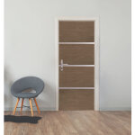 Nordlinger pro kit reno'porte non encoll� bois 100% fsc 85 x 52 cm ch�ne fum� et profil�s alu r�novation ...