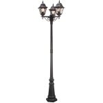 Norfolk - lampadaire extrieur  3 ampoules noir ip43, e27 - elstead