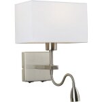 Norte - lampe de chevet led moderne nickel, blanc chaud 3000k 350lm - italux