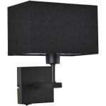 Norte - lampe de chevet moderne noir mat 1 lumière avec abat - jour rectangulaire noir, e27 - italux Norte - lampe de chevet moderne noir mat 1 lumière avec abat - jour rectangulaire noir, e27 - italux