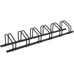 Northix - ratelier a velos avec 6 places de stationnement pour velos support au sol noir 8830