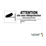 Panneau attention site sous vid�oprotection avec pictogramme - rigide 330x120mm - 4140858