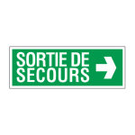 Panneau sortie de secours fl�che droite (texte) - rigide 330x120mm - 4035543
