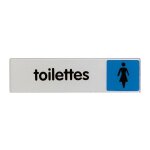 Plaque toilettes femmes en plexi couleur 170x45mm novap 4036496