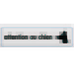 Plaque de porte attention au chien - classique argent 170x45mm - 4320168