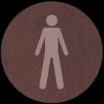 Plaque signaltique en aluminium bross ''toilette homme'' d. 75mm novap 4383026