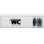 Plaque de porte wc - classique argent 170x45mm - 4321301
