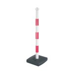 Poteau pvc 0, 90m rouge / blanc sur socle � lester 4kg novap 2001083