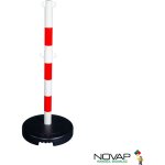 Novap - poteau pvc rouge / blanc avec crochets � mi - hauteur sur socle � lester 9kg - 2000956