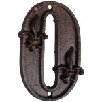 Num�ro de maison 0 en fonte fleur de lys - fallen fruits