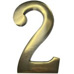 Edm - numéro de maison 2 en laiton puli 10cm fixation invisible Edm - numéro de maison 2 en laiton puli 10cm fixation invisible