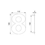 Edi - numéro de maison chiffre 8 va ma 150mm l. 110mm - 2508 / 0000 / 00 Edi - numéro de maison chiffre 8 va ma 150mm l. 110mm - 2508 / 0000 / 00