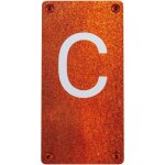 Num�ro de maison - lettre c - effet acier rouill� - 4391496