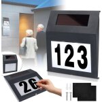 Uisebrt numro de maison solaire  led en acier inoxydable - numro de maison solaire, lampe solaire ...