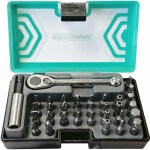 Mini cliquet 1 / 4 et jeu de 30 embouts de vissage 1 / 4 - coffret 33 pcs