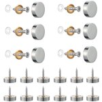 Odipie - lot de 20 vis en acier inoxydable bross� avec capuchons d�coratifs pour miroirs, tables, assiettes, ...