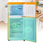 Ohjijinn - r�frig�rateur r�frig�rateur r�tro. 86, 8 cm de hauteur, 45, 5 cm de largeur, deux portes, ...