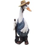 Oie d�coratif en r�sine avec tablier et chapeau de paille - d�coration de jardin - d�coration de jardin ...