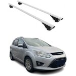 Omac barres de toit pour ford grand c - max ii 2010 - 2019 ? t�v / din 75302:2019 ? antivol inclus ? ...